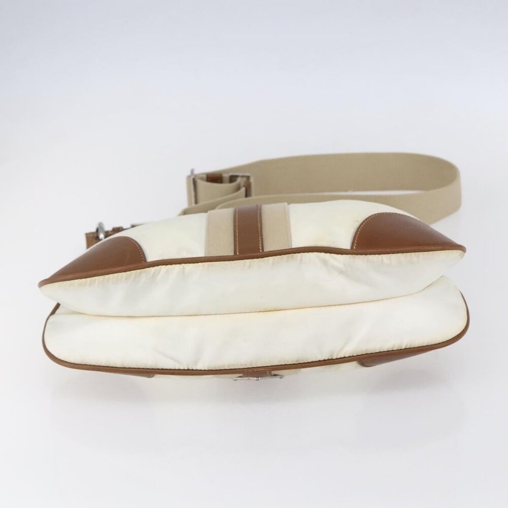 PRADA Shoulder Bag Nylon Beige Silver Auth ka273 - Picture 6 of 16